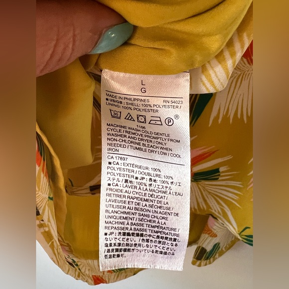 Banana Republic Yellow Floral Tank Top Size Large - Picture 5 of 6